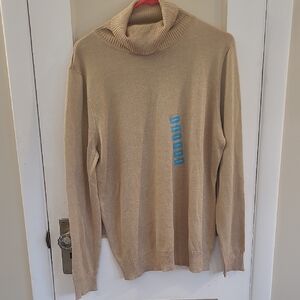 Women's Gold Turtleneck Sweater
